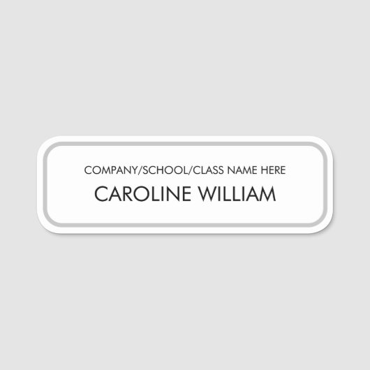 Porte-nom Simple Editable Custom Text (Devant)