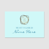 Porte-nom Simple Elegant Aqua Ajouter un logo d'entreprise (Devant)