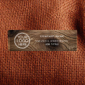 Porte-nom Simple Elegant Wood Logo Employee Plastic