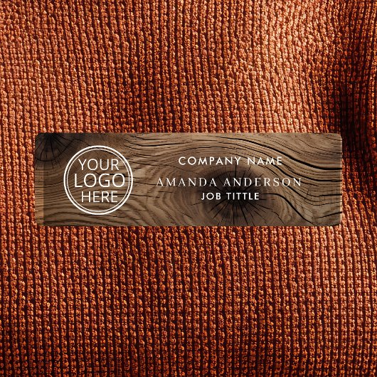 Porte-nom Simple Elegant Wood Logo Employee Plastic