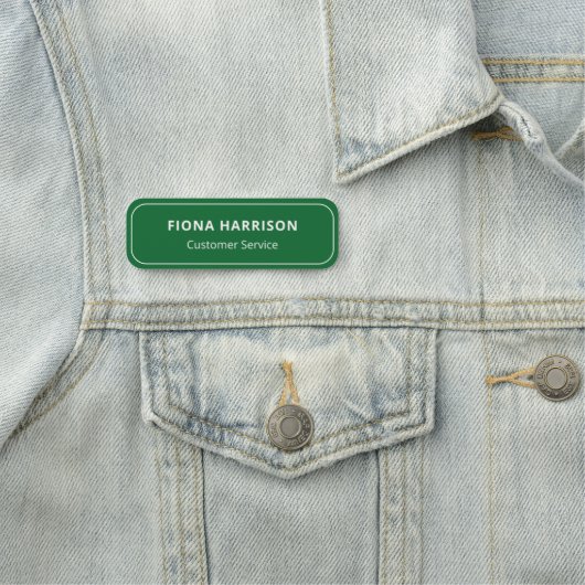 Porte-nom Simple Employee Vert (En situation)