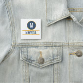 Porte-nom Simple initial moderne | Nom du monogramme personn (En situation)
