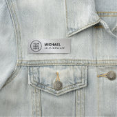 Porte-nom Simple Logo Argent (En situation)