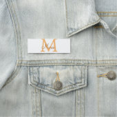Porte-nom simple minimal add name monogram orange brown thr (En situation)