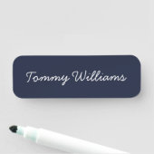 Porte-nom Simple minimaliste bleu marine (En situation)