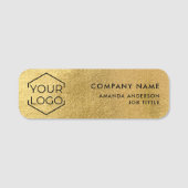 Porte-nom Simple Modern Gold Logo Employee Plastic (Devant)