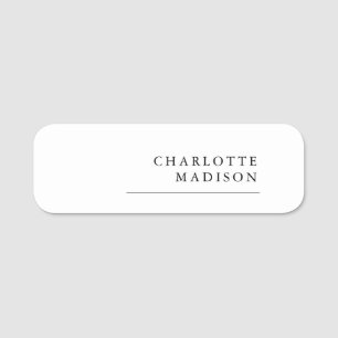 Porte-nom Simple moderne blanc tendance minimaliste plat
