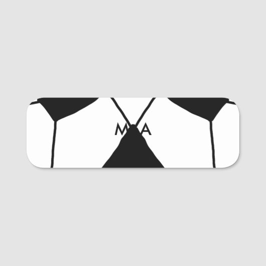 Porte-nom Simple monogramme ajouter votre nom lettre man min (Devant)