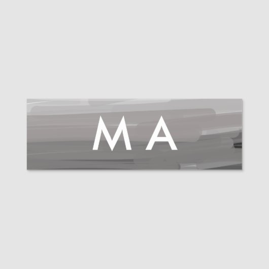 Porte-nom Simple monogramme ajouter votre nom lettre man min (Devant)
