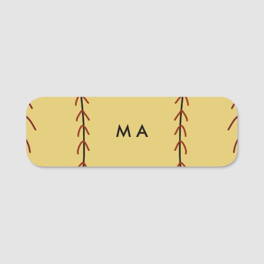 Porte-nom Simple monogramme ajouter votre nom lettre man min (Devant)