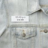 Porte-nom simple monogramme minimal Mme M. nom date année Th (En situation)