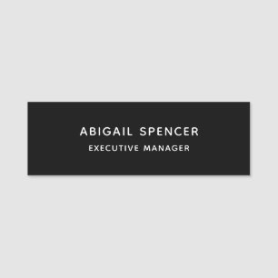 Porte-nom Simple Noir Blanc Professionnel