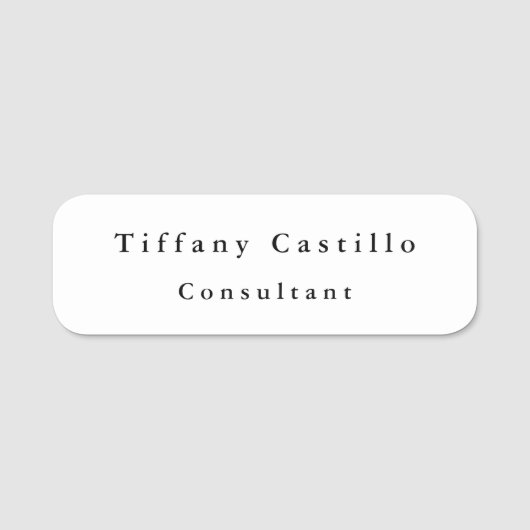 Porte-nom Simple Plain Élégant Moderne (Devant)