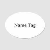 Porte-nom Simple Professional 3 " X 2 " Ovale Classique  (Devant)