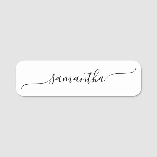 Porte-nom Simple Swash Signature Script (Devant)