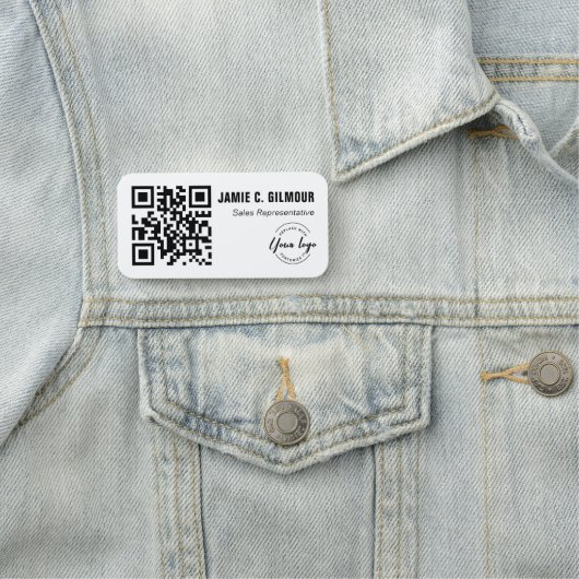 Porte-nom Site web QR CODE de logo d'entreprise personnalisé (En situation)