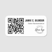 Porte-nom Site web QR CODE de logo d'entreprise personnalisé (Devant)