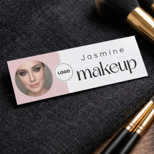 Porte-nom Slim Blush Rose Beauté Professionnel MUA Photo Qr