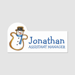 Porte-nom Snowman Sucre Cookie hiver Noël