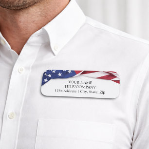 Porte-nom Société de drapeau américain patriotique USA Nom d