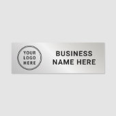 Porte-nom Société de Logo Moderne Argent Professionnel (Devant)