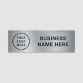 Porte-nom Société Moderne Logo Argent (Devant)