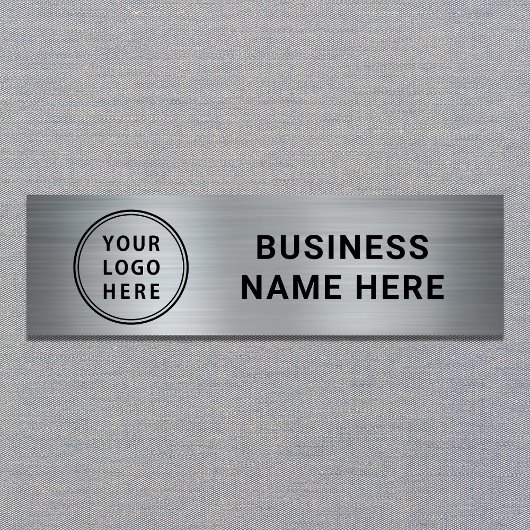 Porte-nom Société Moderne Logo Argent
