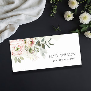 Porte-nom Soft Chic Blush Pink Peony Feuilleté Botanique Flo