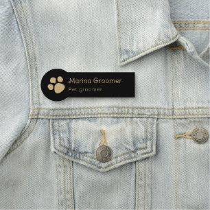 Porte-nom Soins aux Animaux Vétérinaire Simple Noir