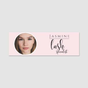 Porte-nom Spécialiste des Cils Professionnel de Beauté Rose