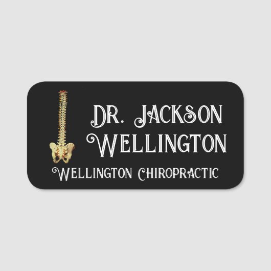 Porte-nom Spinal Column Chiropractic Business in Black Name (Devant)