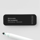 Porte-nom Sport Fitness Gris Noir tendance (En situation)