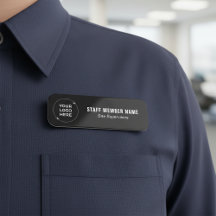 Staff Member Name Tags | Sleek Black