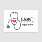 Porte-nom Stethoscope en soins infirmiers gris simple avec c (Devant)