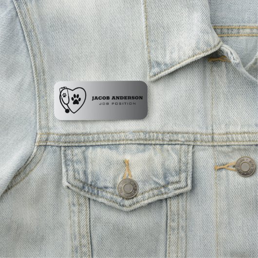 Porte-nom Stethoscope et Empreinte de patte (En situation)