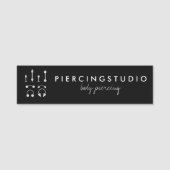 Porte-nom Studio de tatouage piercing Black Silver (Devant)