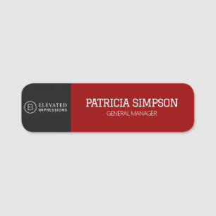 Porte-nom Style de logo de luxe noir rouge foncé professionn