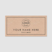 Porte-nom Style Kraft Professionnel Look 3"X1.5" Rectangle (Devant)