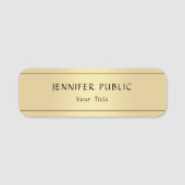 Porte-nom Style or personnalisé Modèle moderne tendance Rect (Devant)