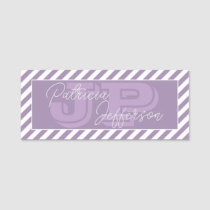 Porte-nom Style Purple Haze White Stripes : Unique Monogramm