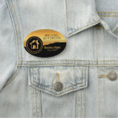 Porte-nom Style Réaltor - Noir et Or (En situation)