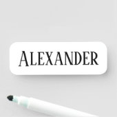 Porte-nom Style Rétro Rectangle Noir et Blanc (En situation)