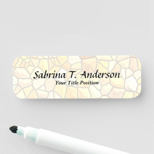 Porte-nom Style Stylish Stone Wall Élégant Script moderne (En situation)