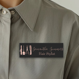 Porte-nom Styliste rose Gold Hair Salon Personnalisé