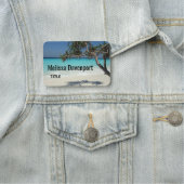 Porte-nom Sunny Tropical Beach Ocean Paradise (En situation)