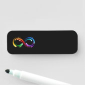 Porte-nom Symbole de l'infini des comètes arc-en-ciel (En situation)