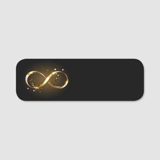 Porte-nom Symbole d'infini doré (Devant)