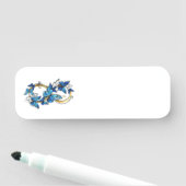 Porte-nom Symbole infini de papillons Morpho bleus (En situation)