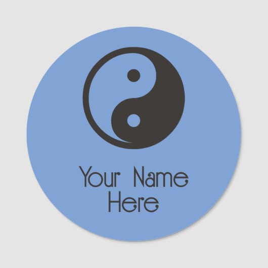 Porte-nom Symbole Yin Yang - tatouage solide (Devant)