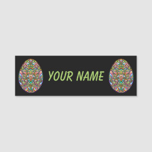 Porte-nom T-Shirt Bio pour Enfants Motif Psychédélique Œuf d